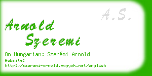 arnold szeremi business card